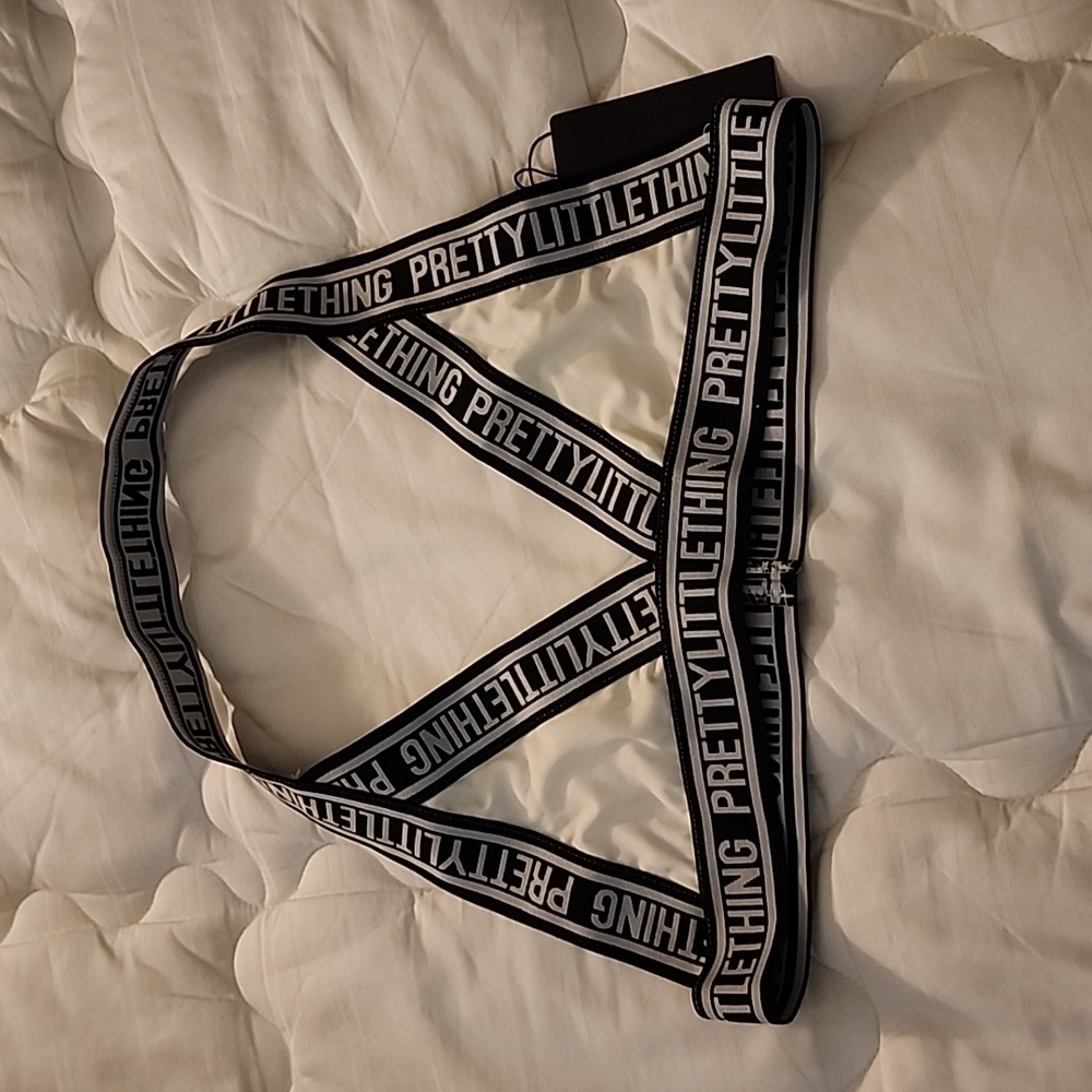 White and Blk 2 piece bathing suit from Pretty Little Thing